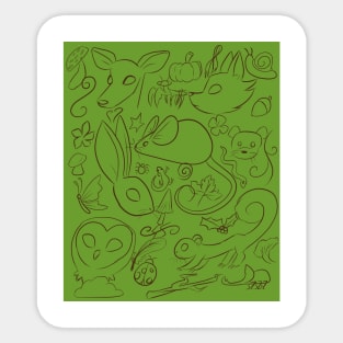 Woodland Creatures doodles Sticker